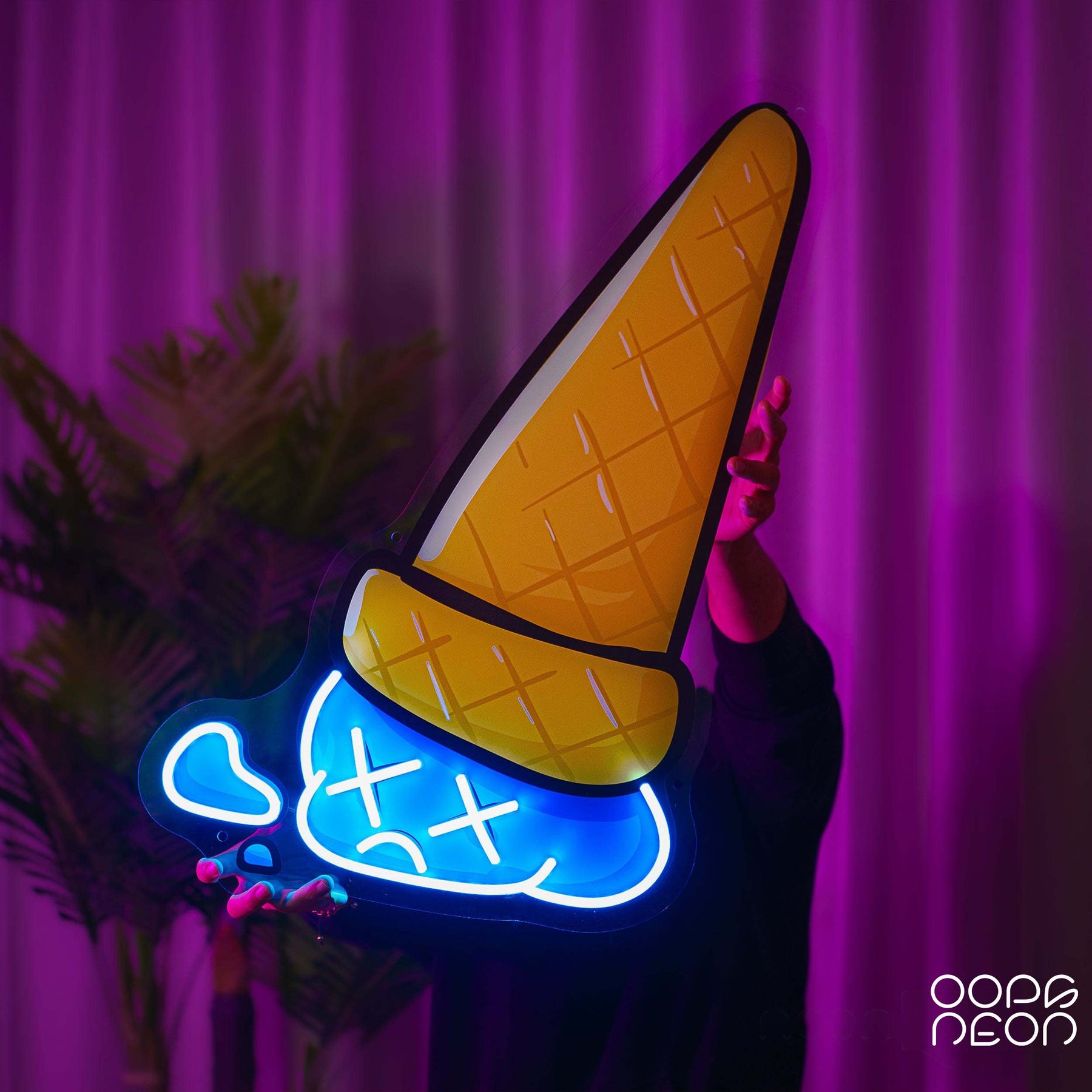 "Sadcream Cone V1" Neon x Acrylic Artwork