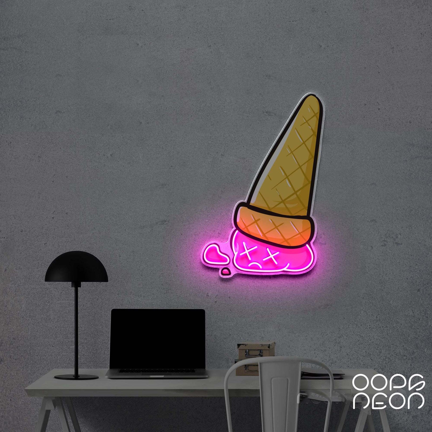 "Sadcream Cone V2" Neon x Acrylic Artwork
