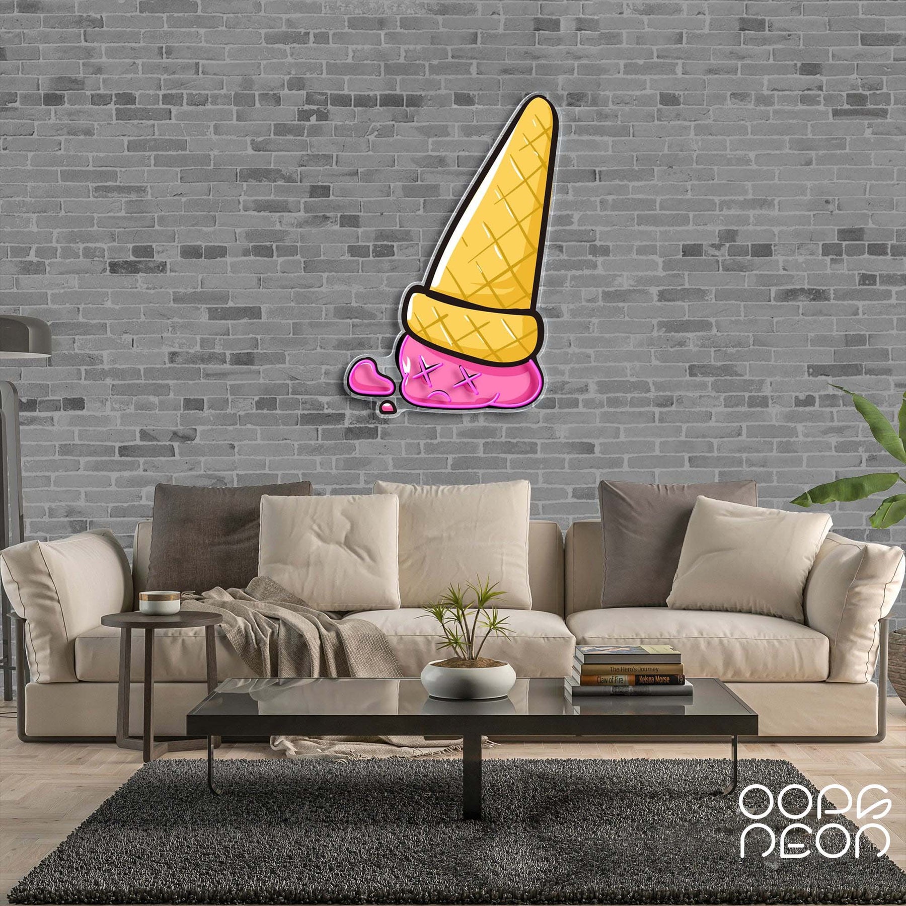 "Sadcream Cone V2" Neon x Acrylic Artwork