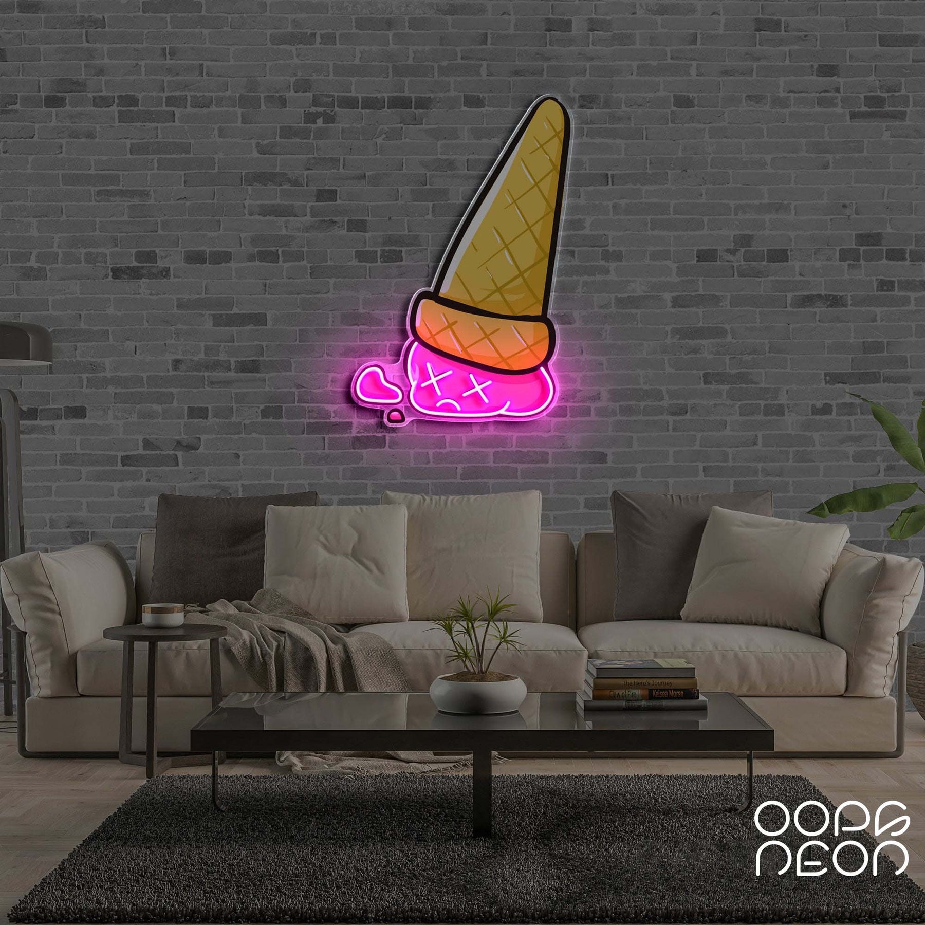 "Sadcream Cone V2" Neon x Acrylic Artwork