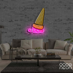 "Sadcream Cone V2" Neon x Acrylic Artwork