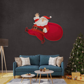 Santa Is Coming Christmas LED Neon Acrylic Artwork