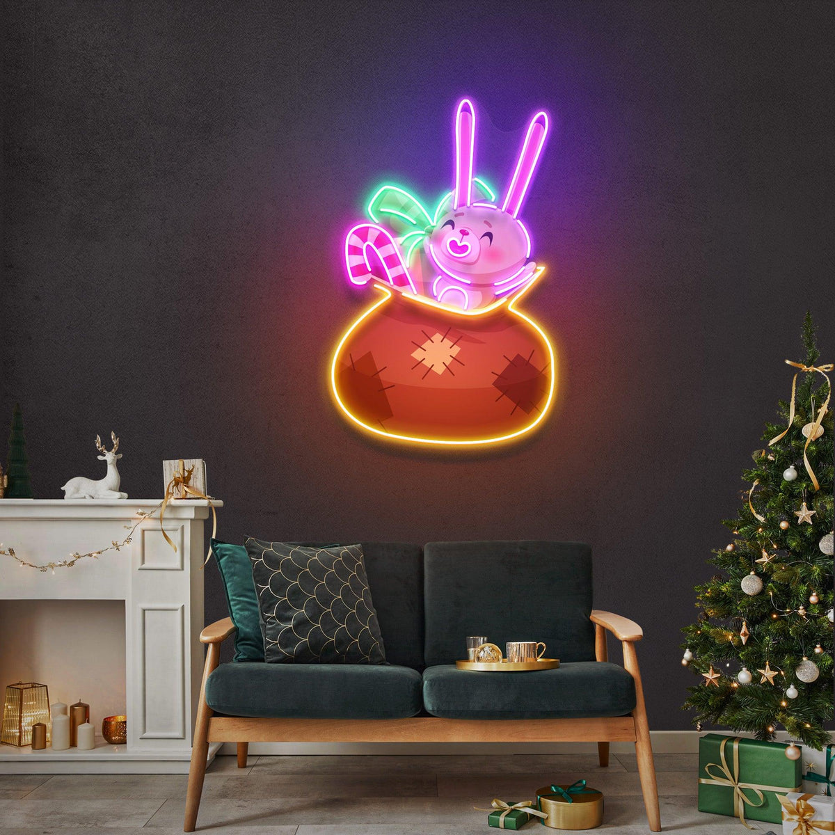 Santa Sack Christmas Neon Sign