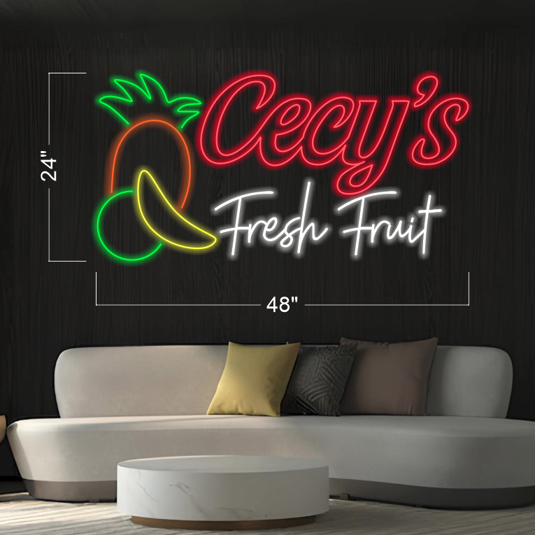 Cecy's Fresh Fruit LED Neon Signs - A Vibrant and Energy-Efficient Solution