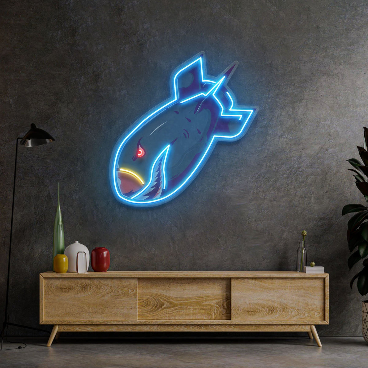 Shark Bomb LED Neon Sign Light Pop Art