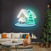 Snow House Christmas LED Neon Sign Artwork