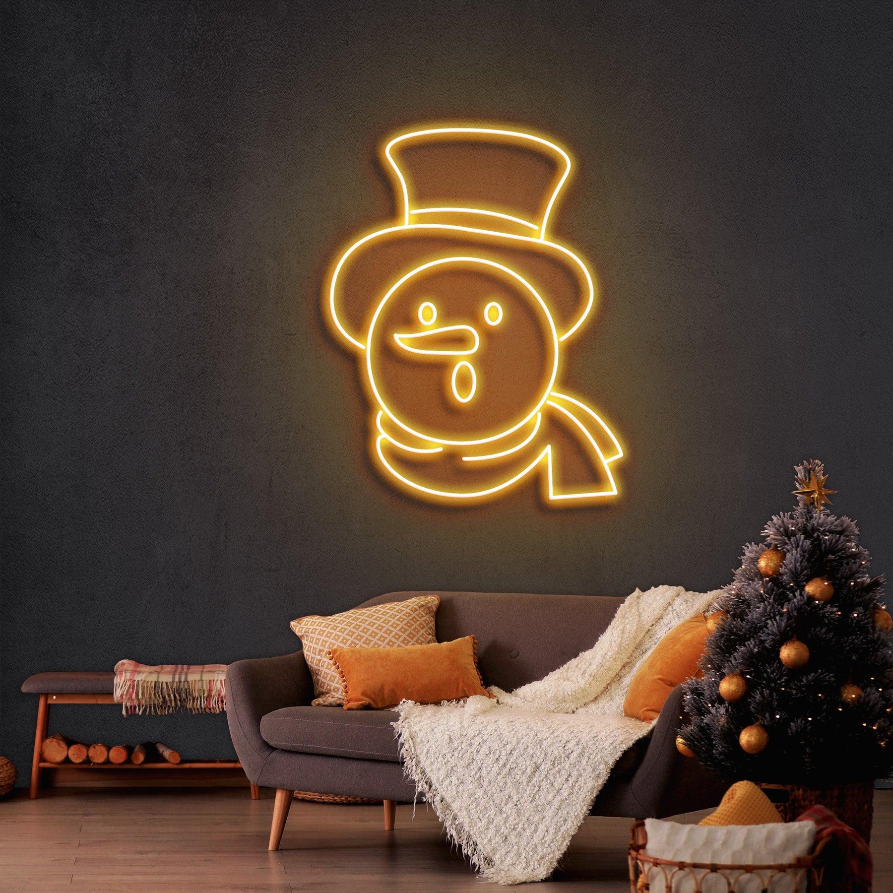 Snowman Christmas Neon Sign