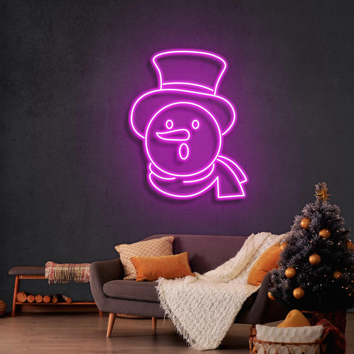 Snowman Christmas Neon Sign