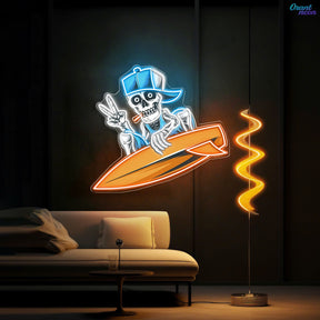 Ghost Ship Glow: Skull & Boat Neon Sign Light Artwork