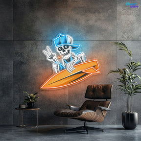 Ghost Ship Glow: Skull & Boat Neon Sign Light Artwork