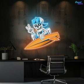 Ghost Ship Glow: Skull & Boat Neon Sign Light Artwork