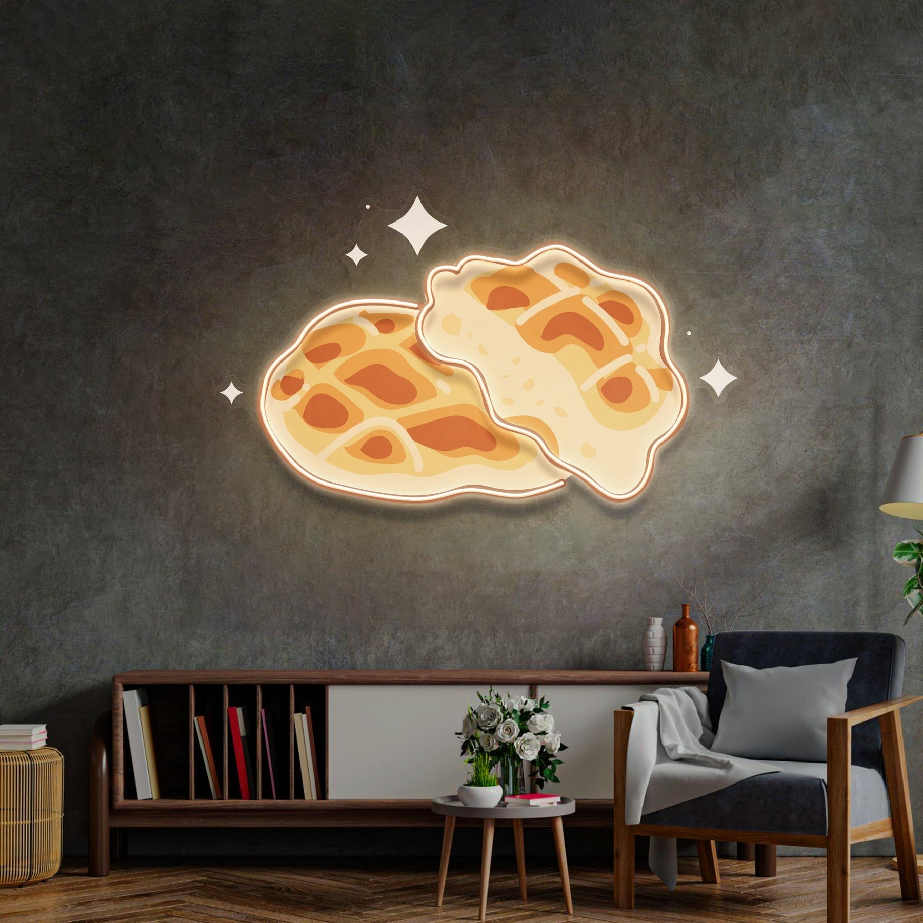 Tasty Waffle Breakfast LED Neon Sign Light Pop Art