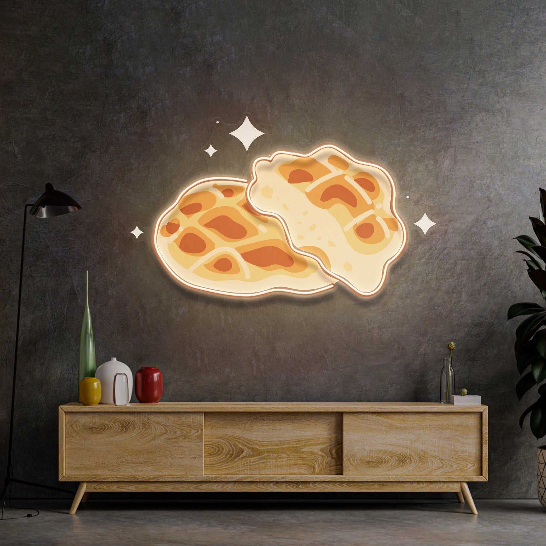 Tasty Waffle Breakfast LED Neon Sign Light Pop Art