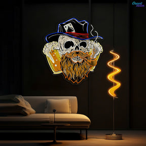 Lucky Death: Beer, Cards, & Chaos Neon Sign Light Artwork