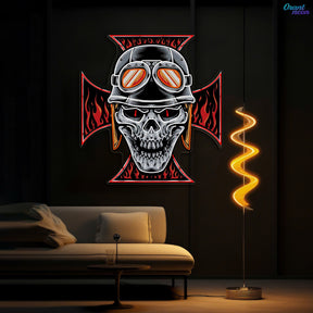 The Skull and the Ghosts of History Neon Sign Light Artwork