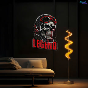 Rogue Rider: Neon Skull & Helm Neon Sign Light Artwork