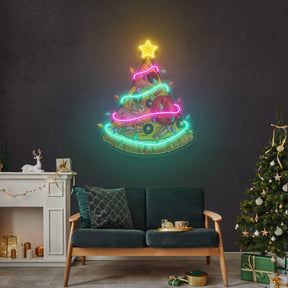 Traditional Christmas Tree LED Neon Acrylic Artwork