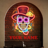 Custom Name Mexican Restaurant Skull Artwork Led Neon Sign Light