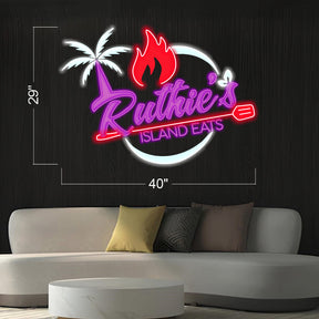 2 Sets Ruthie's Island Eats - LED Neon Sign