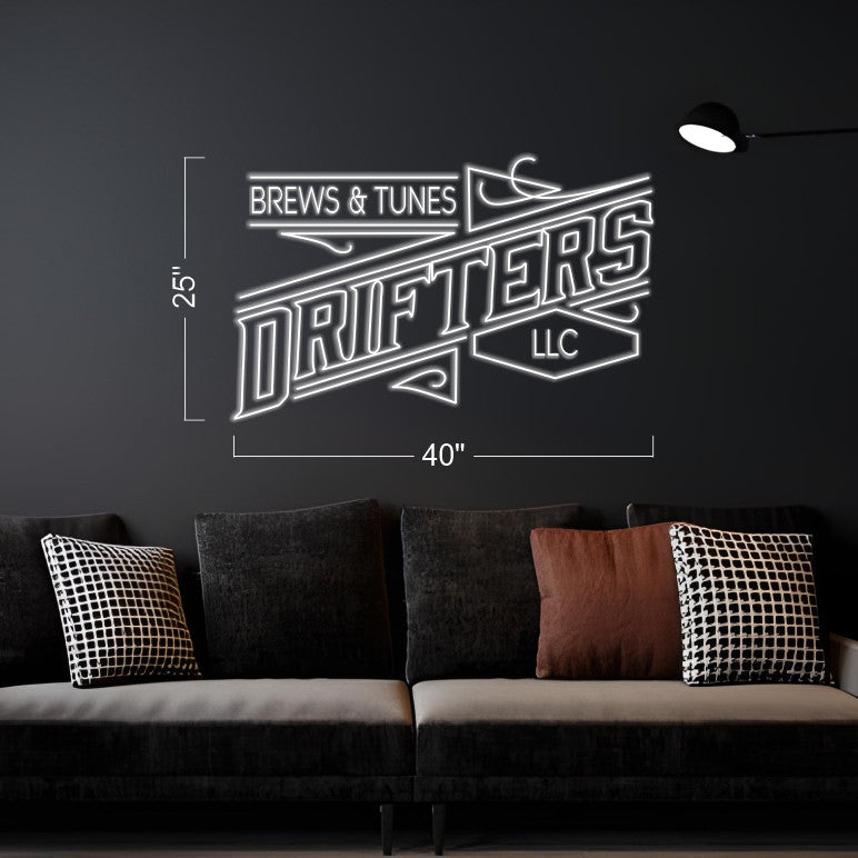 3 SET Brews & Tunes Drifter LLC - LED Neon Sign