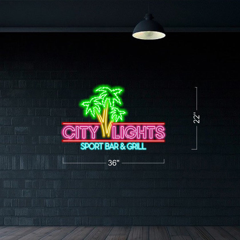 City Lights  Sprorts Bar & Grill - LED Neon Sign