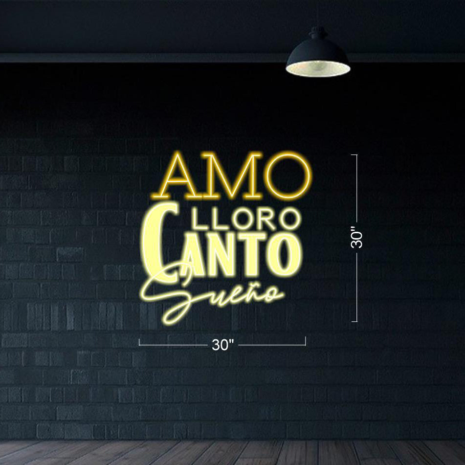 2 Set AMO LLORO Canto Sueno (Express Delivery) - LED Neon Sign