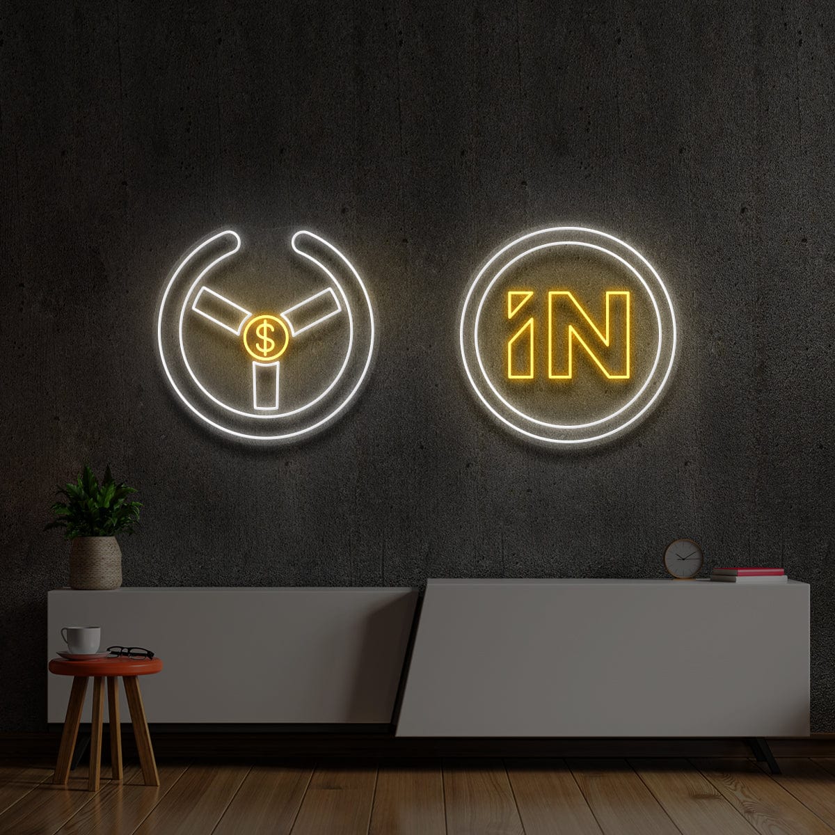 2 x "InTraffic" Custom Neon Signs