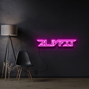 "@2LiVFIT" Custom Neon Sign 90cm x 15cm / Pink / Cut to Shape by Neon Icons