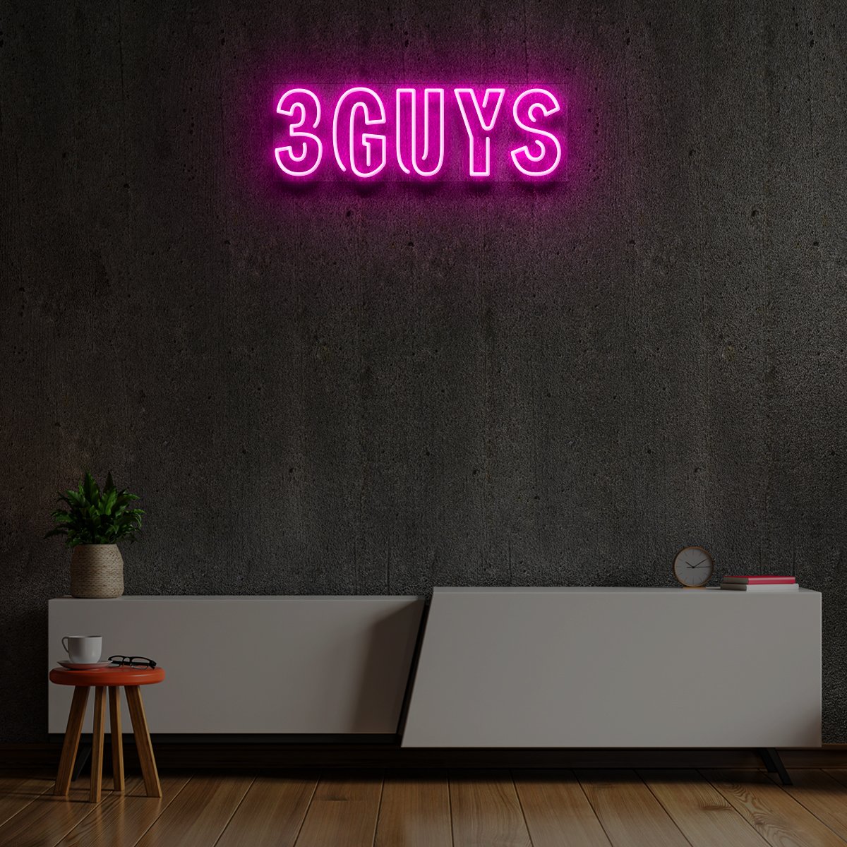 "3GUYS" Custom Neon Sign Design 1 / 60cm/2ft / LED Neon by Neon Icons