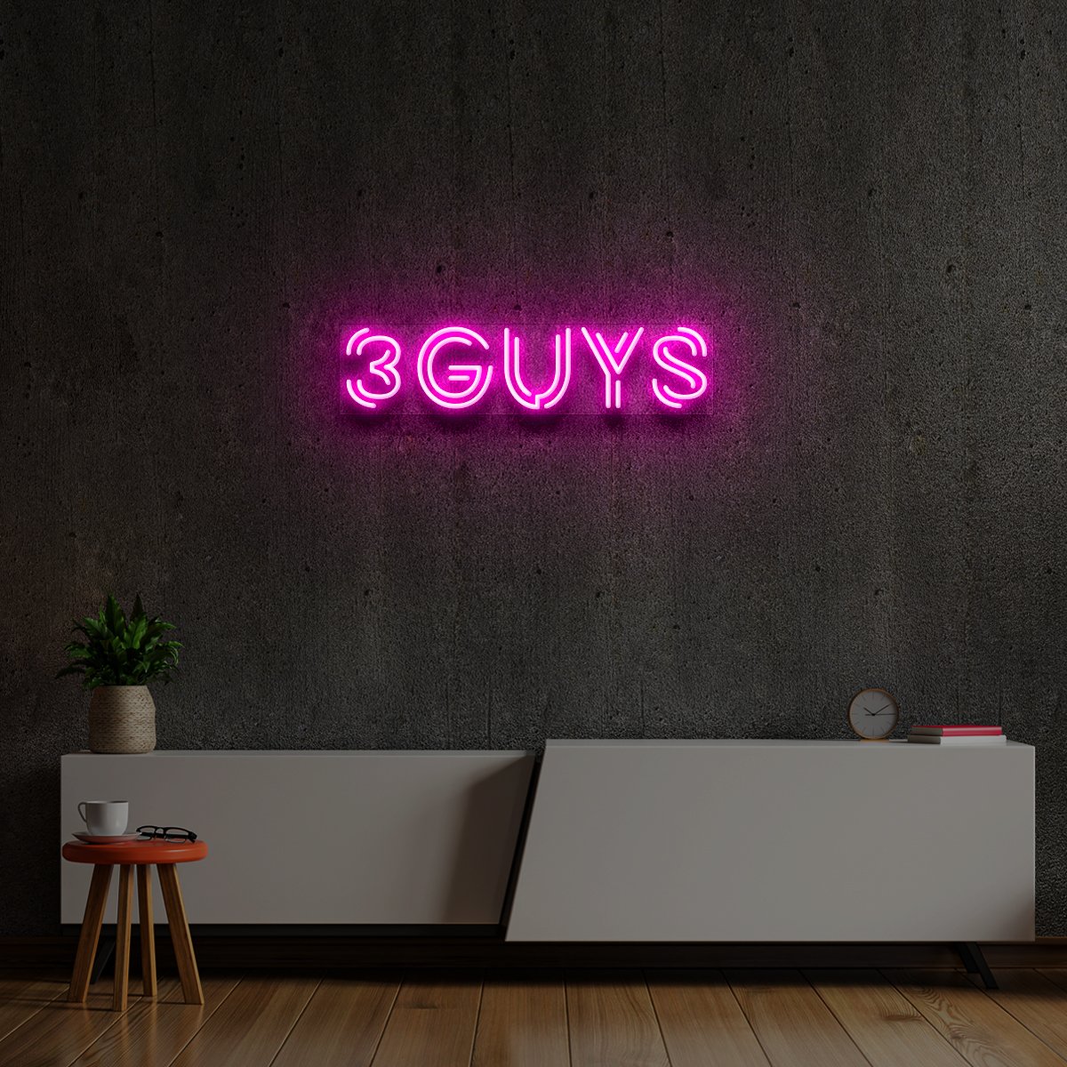 "3GUYS" Custom Neon Sign Design 2 / 60cm/2ft / LED Neon by Neon Icons