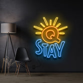 4 x "Q Stay" Custom Neon Signs