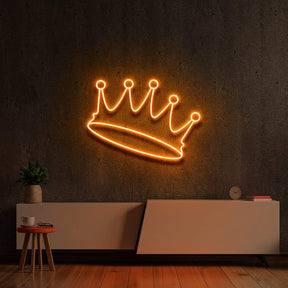 "A Crown Fit For A..." Neon Sign 60cm (2ft) / Orange / LED Neon by Neon Icons