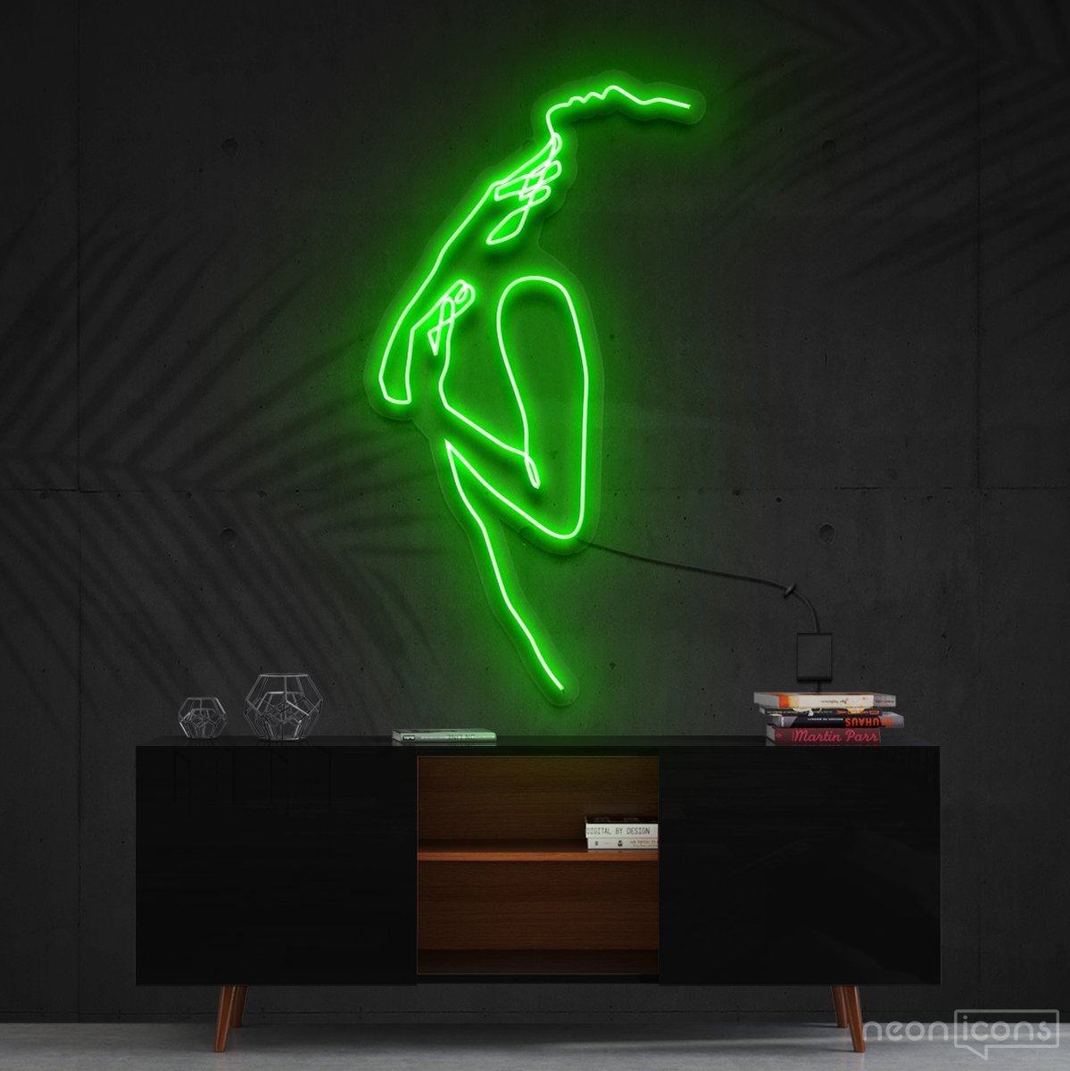 "A Minimalist Touch" Neon Sign 60cm (2ft) / Green / Cut to Square by Neon Icons