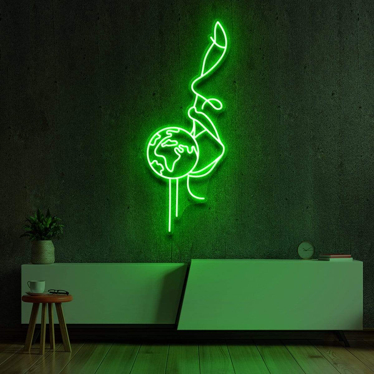 "A Taste of Earth" Neon Sign 60cm (2ft) / Green / LED Neon by Neon Icons