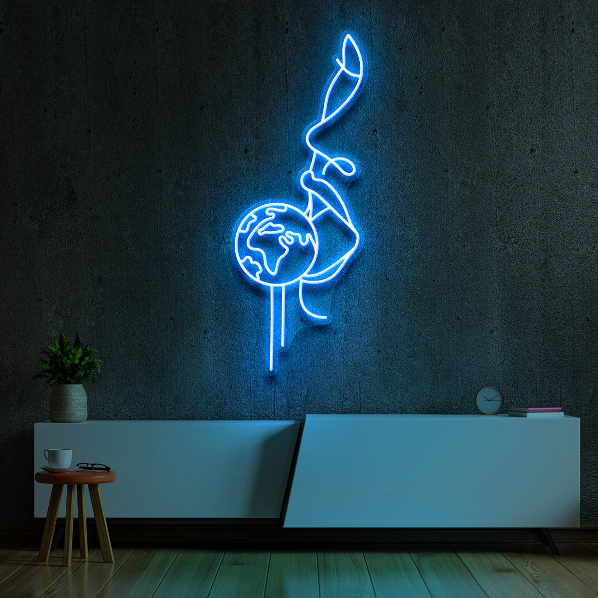 "A Taste of Earth" Neon Sign 60cm (2ft) / Ice Blue / LED Neon by Neon Icons