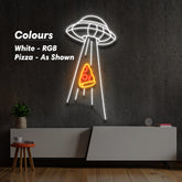 "Abducting Pizza" Custom Neon Sign