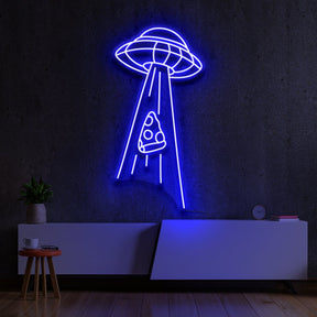 "Abducting Pizza" Neon Sign by Neon Icons