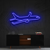 "Airplane" Neon Sign 60cm (2ft) / Blue / Cut to Shape by Neon Icons