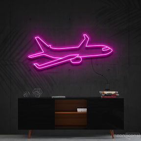 "Airplane" Neon Sign 60cm (2ft) / Pink / Cut to Shape by Neon Icons