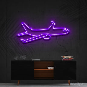 "Airplane" Neon Sign 60cm (2ft) / Purple / Cut to Shape by Neon Icons