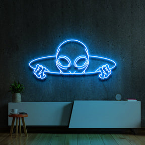 "Alien Portal" Neon Sign 60cm (2ft) / Ice Blue / LED Neon by Neon Icons