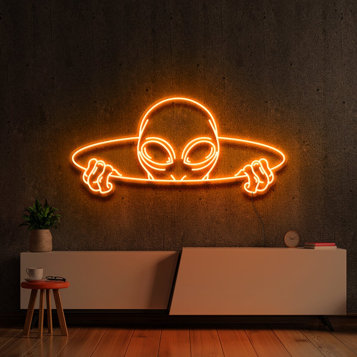 "Alien Portal" Neon Sign 60cm (2ft) / Orange / LED Neon by Neon Icons