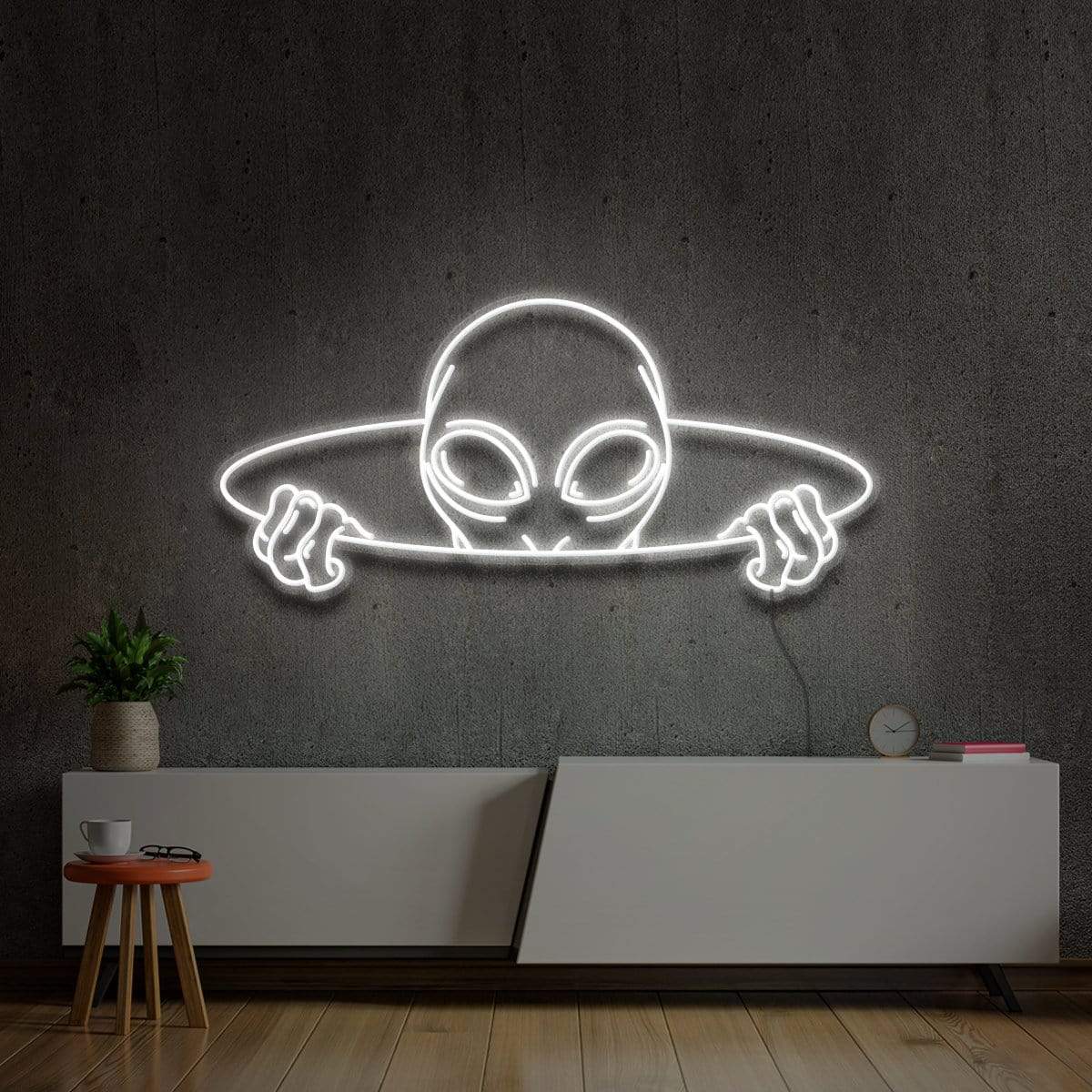 "Alien Portal" Neon Sign 60cm (2ft) / White / LED Neon by Neon Icons