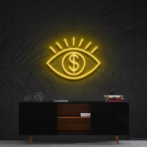 "All Eye See Is Money" Neon Sign 60cm (2ft) / Yellow / Cut to Shape by Neon Icons