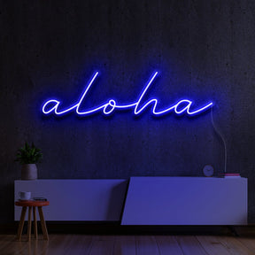 "Aloha" Neon Sign 60cm (2ft) / Blue / LED Neon by Neon Icons