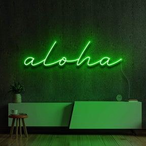 "Aloha" Neon Sign 60cm (2ft) / Green / LED Neon by Neon Icons