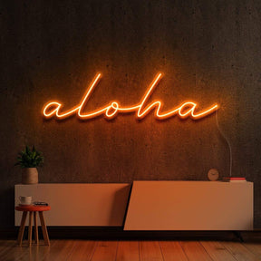 "Aloha" Neon Sign 60cm (2ft) / Orange / LED Neon by Neon Icons