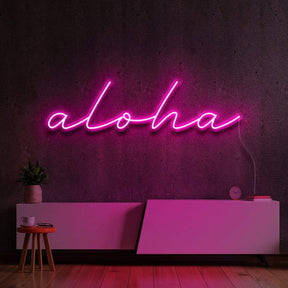 "Aloha" Neon Sign 60cm (2ft) / Pink / LED Neon by Neon Icons