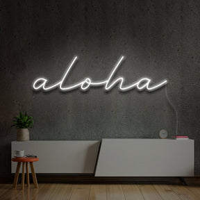 "Aloha" Neon Sign 60cm (2ft) / White / LED Neon by Neon Icons