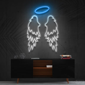 "Angel Wings" Multicolour Neon Sign 90cm (3ft) / Ice Blue / Cut to Shape by Neon Icons